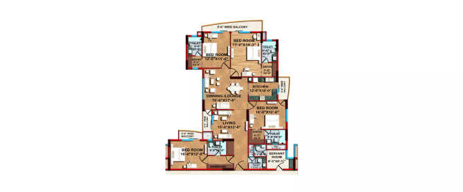 Ekana Ontario Gomti Nagar - Floor plan 4.5 BHK  Sq.ft