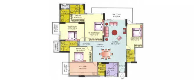 DLF The Icon Sector 43 Gurgaon - Floor plan 4 BHK 2750 Sq.ft