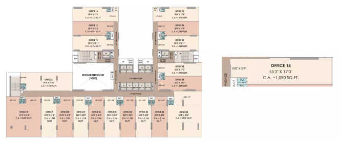 Greenscape Cyber Square Nerul - Floor plan Commercial Office 1090 Sq.ft