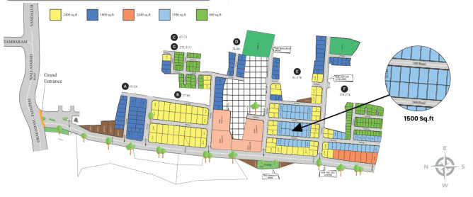TVH Titanium City Vandalur - Floor plan Plot 1500 Sq.ft