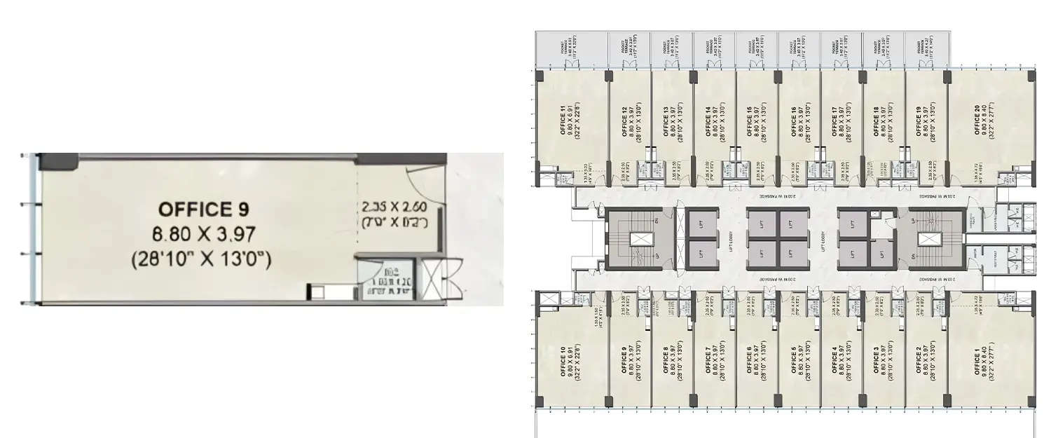 Floor plan for Commercial Office