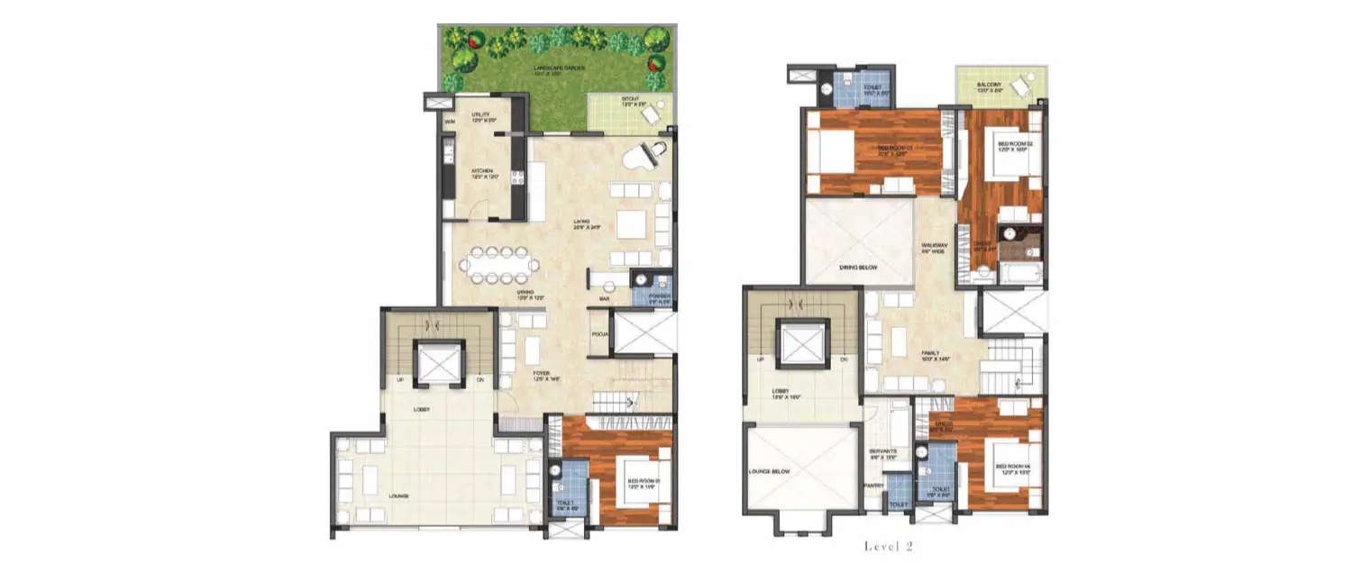 Floor plan for 4 BHK