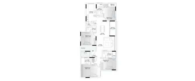 Appaswamy Navasuja Mylapore - Floor plan 4 BHK 2615 Sq.ft