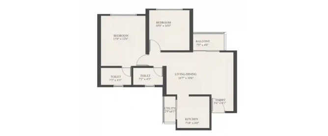 VTP Magnum Opus Mahalunge - Floor plan 2 BHK 663 Sq.ft
