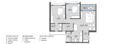 Kolte Patil Life Republic, 2 BHK-759 Sq.ft
