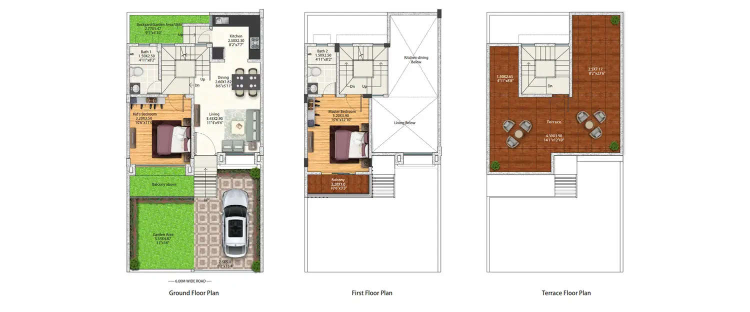 Floor plan for 2 BHK