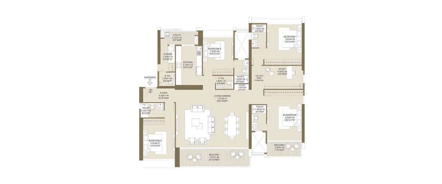 Floor plan for 4.5 BHK