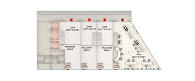 Excellaa Plazzo Ambegaon - Floor plan Commercial Office 730 Sq.ft