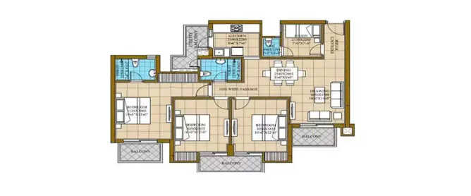 ATS HomeKraft Happy Trails Sector 10 Greater Noida W - Floor plan 3.5 BHK 930 Sq.ft