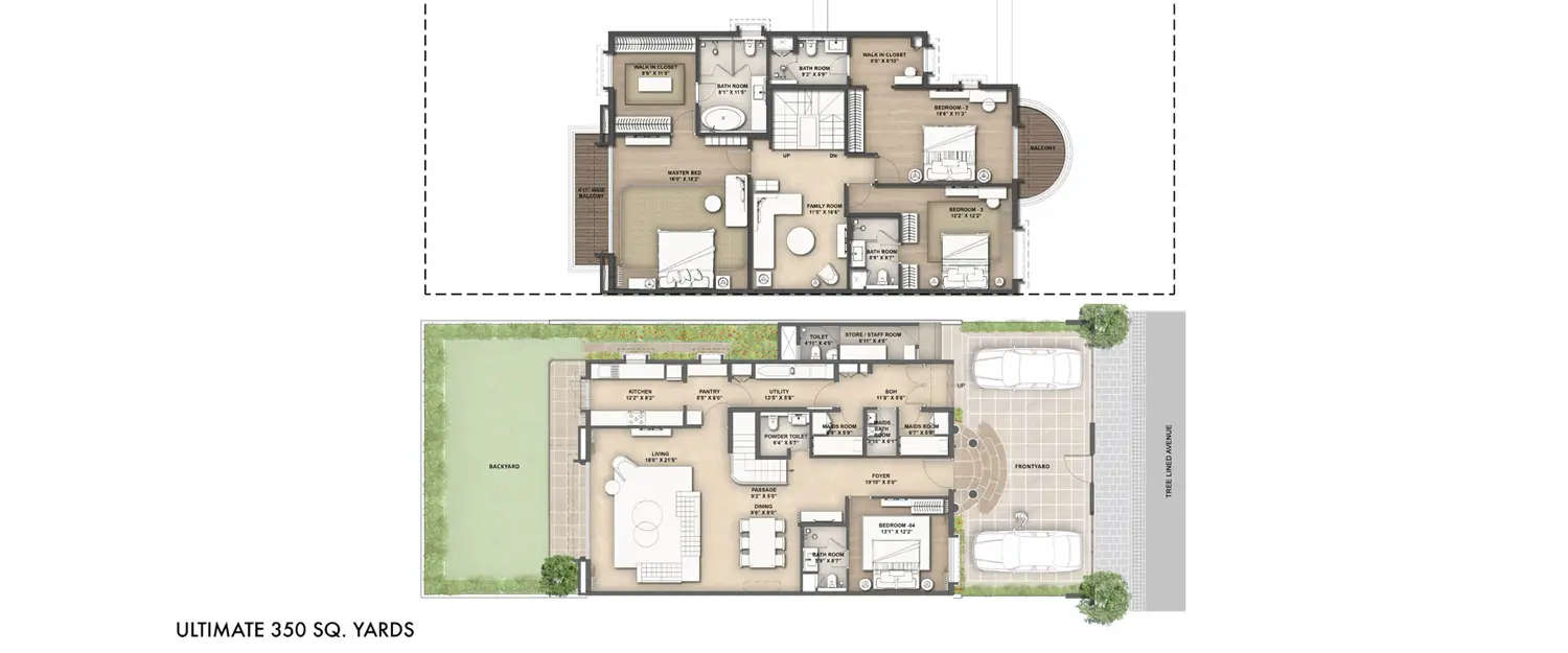 Floor plan for 4 BHK