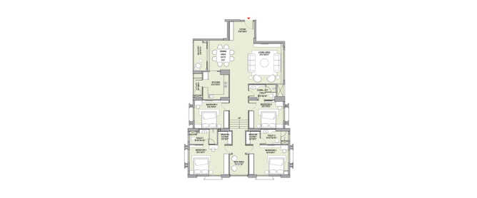 Srijan Town Square New Town - Floor plan 4 BHK 2581 Sq.ft