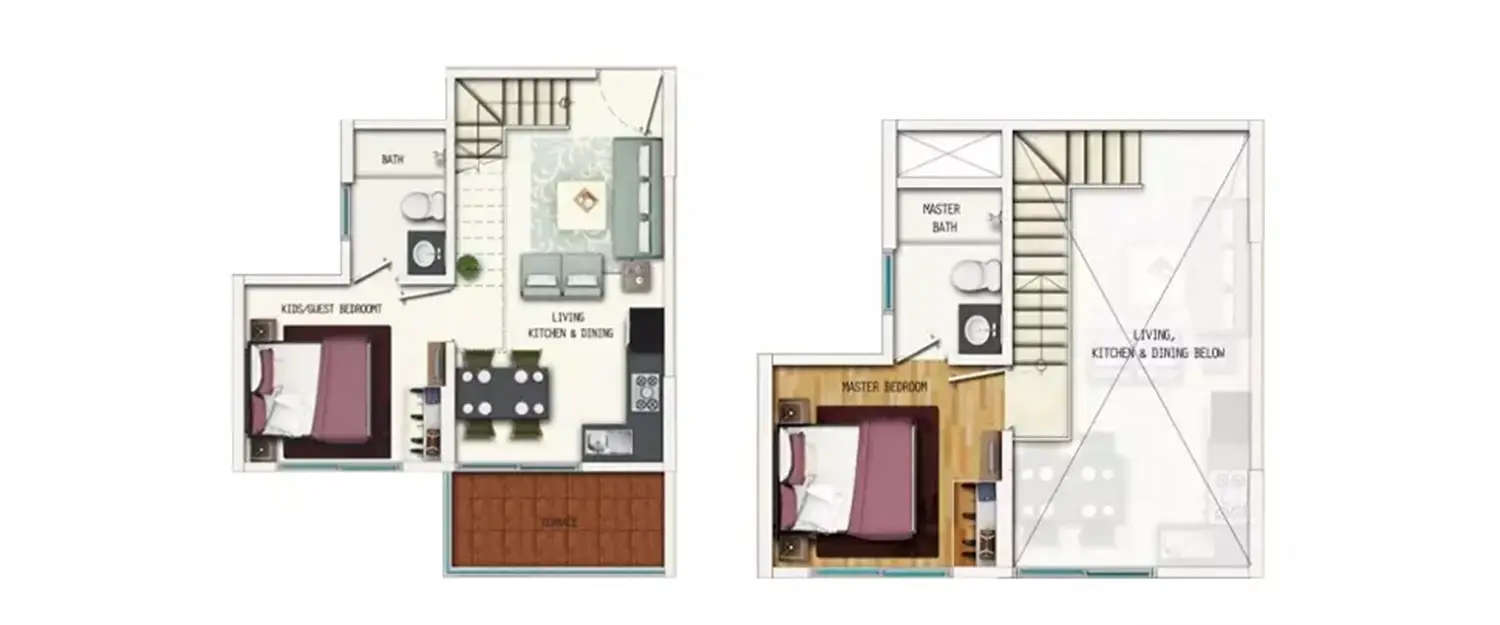 Floor plan for 2 BHK