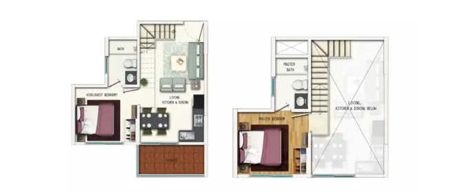 Geras Adara Hinjewadi - Floor plan 2 BHK 466 Sq.ft