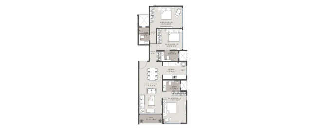 MICL Jade Park Vile Parle - Floor plan 3 BHK 1062 Sq.ft