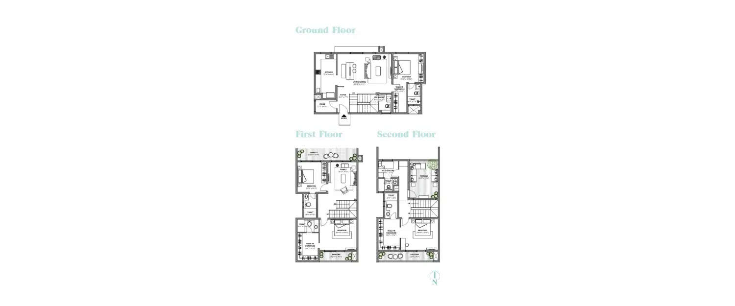 Floor plan for 4 BHK