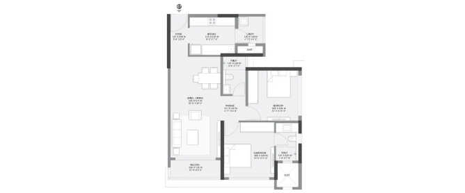 Godrej Meadows Panvel - Floor plan 2 BHK 750 Sq.ft