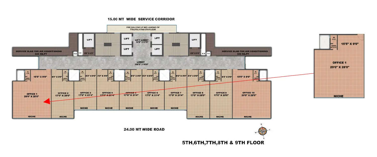 Floor plan for Commercial Office