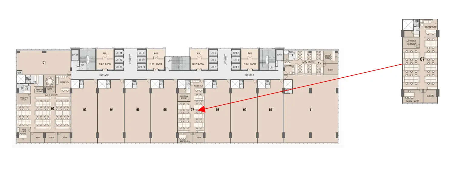 Floor plan for Commercial Office