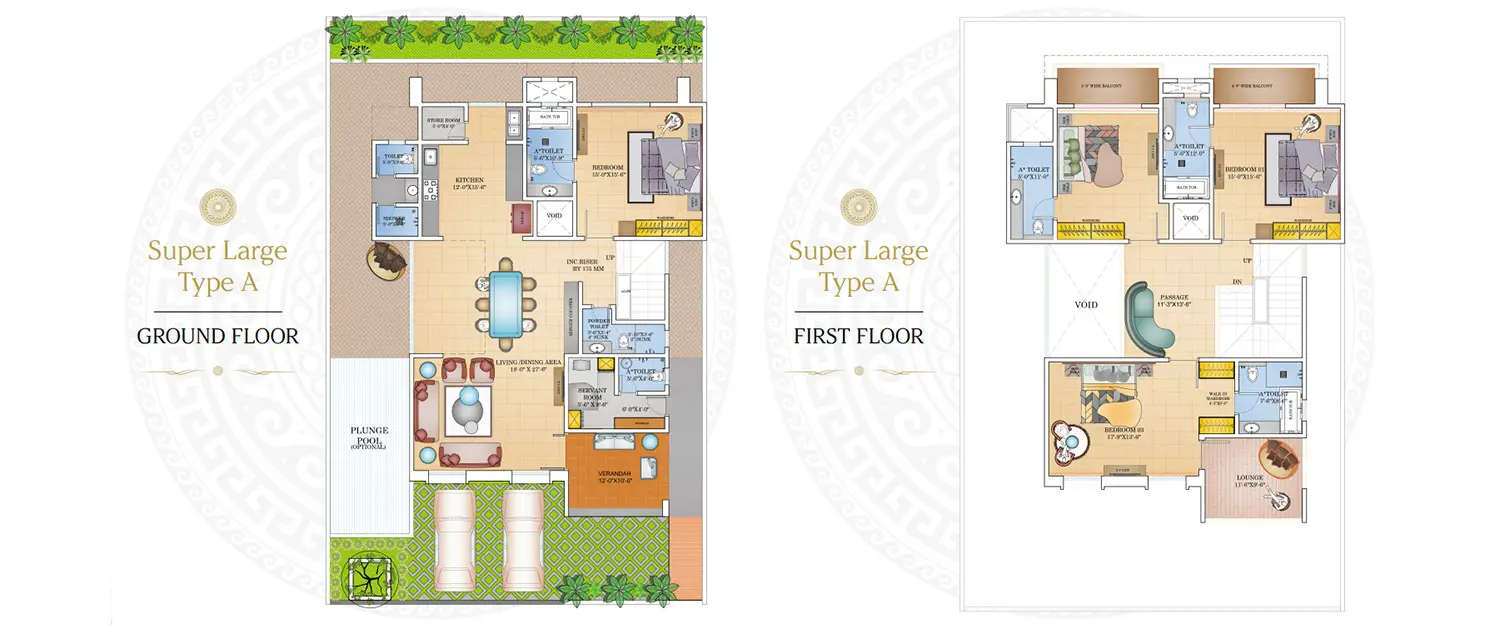 Floor plan for 4 BHK