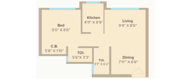Marathon NeoHills Bhandup - Floor plan 1 BHK 322 Sq.ft