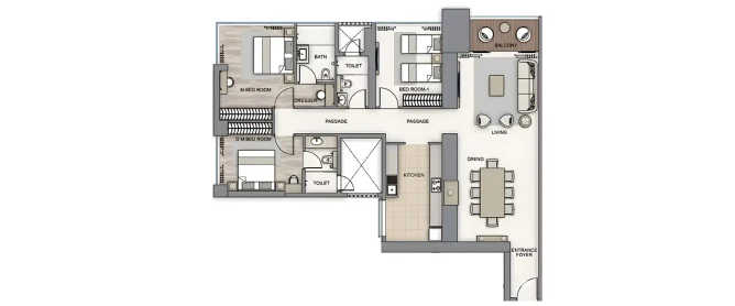 Piramal Avyan Byculla - Floor plan 3 BHK 1650 Sq.ft