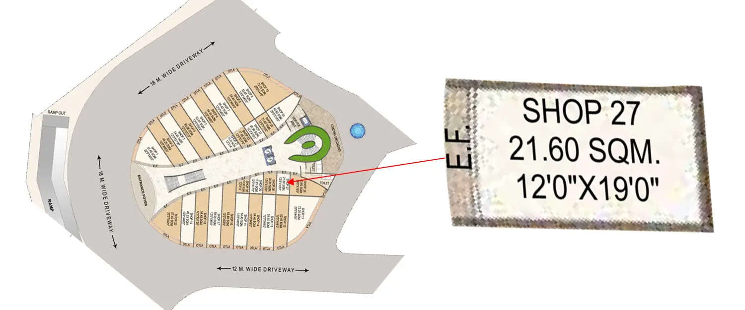 Floor plan for Retail Shop