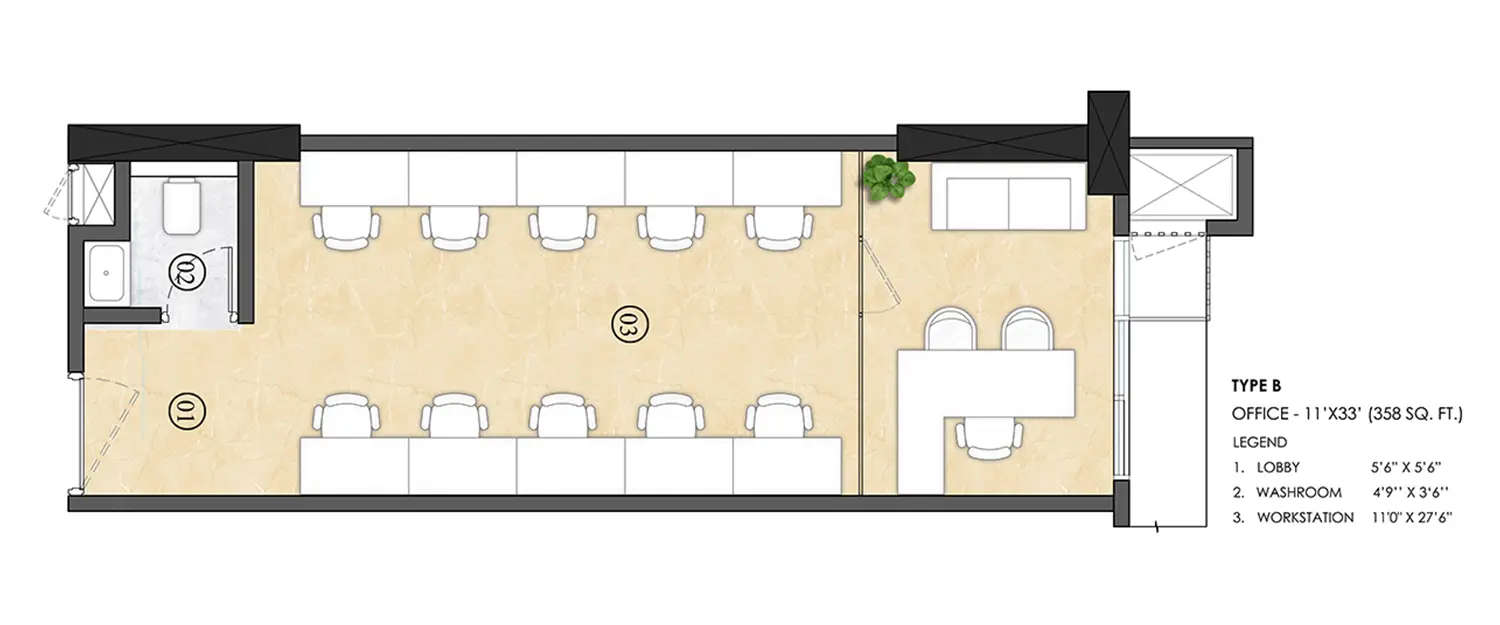 Floor plan for Commercial Office