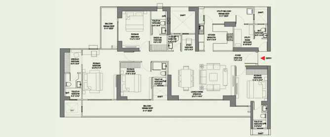 Godrej Alira Sector 39 - Floor plan 4 BHK 3500 Sq.ft