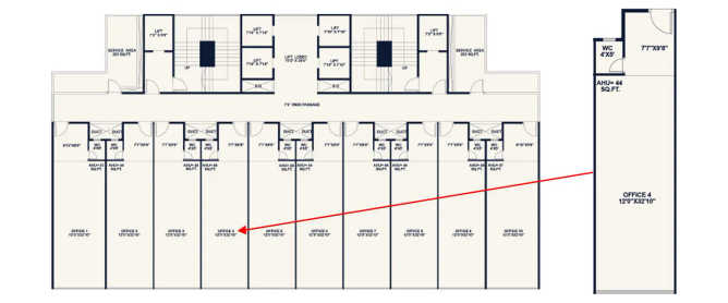 Kamdhenu 23 West Kopar Khairane - Floor plan Commercial Office 517 Sq.ft