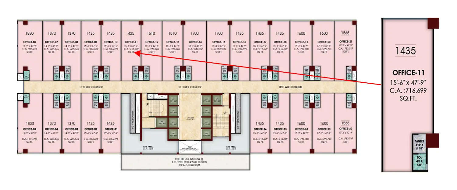 Floor plan for Commercial Office