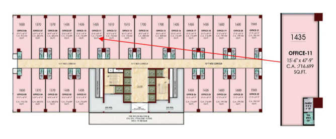 Akshar Level 23 Vashi - Floor plan Commercial Office 1435 Sq.ft