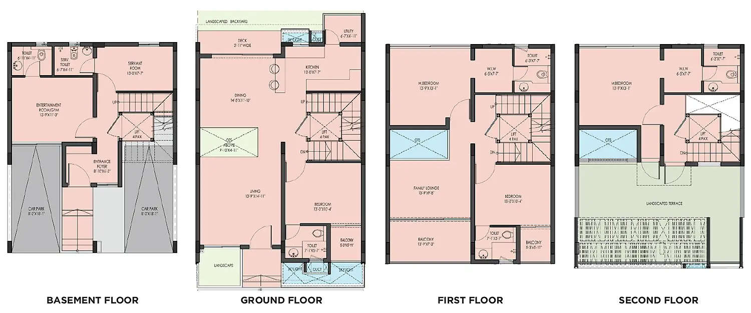 Floor plan for 4 BHK