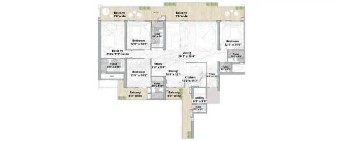 M3M The Cullinan Sector 94 - Floor plan 4 BHK 4200 Sq.ft
