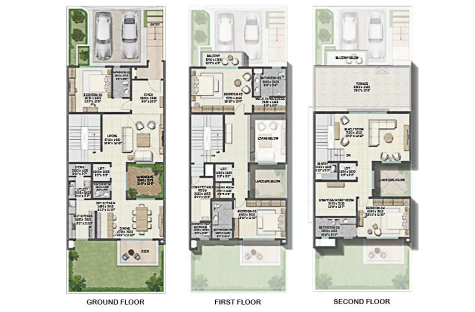 Floor plan for 4 BHK