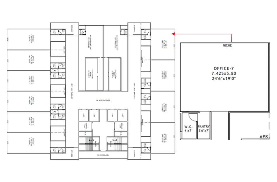 Floor plan for Commercial Office