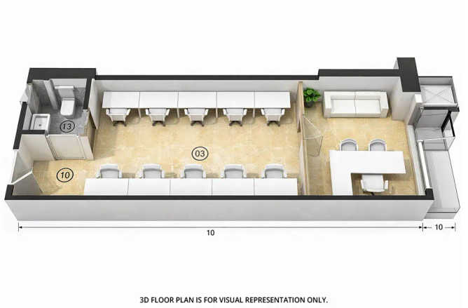 Lodha Signet Kolshet Road - Floor plan Commercial Office 358 Sq.ft