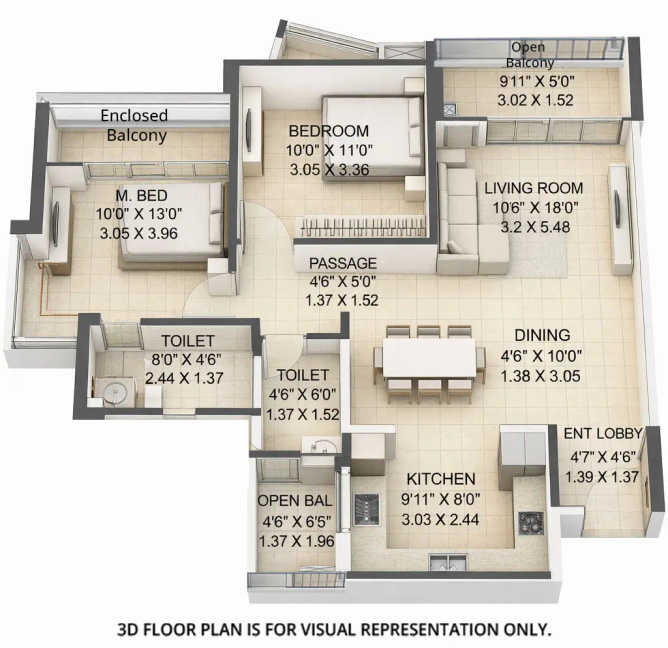 Pride Purple Park Titan Hinjewadi - Floor plan 2 BHK 789 Sq.ft