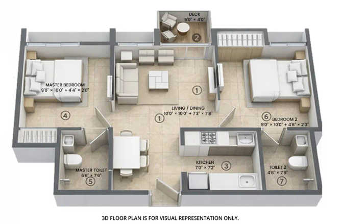 Lodha Crown Kolshet Kolshet Road - Floor plan 2 BHK 530 Sq.ft