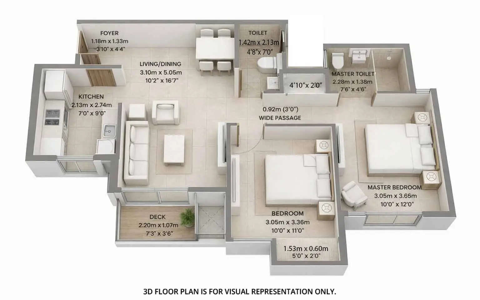 Floor plan for 2 BHK