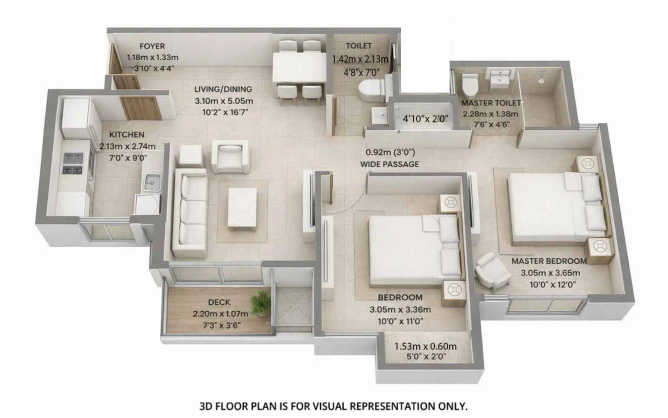 Mahindra Vista Kandivali - Floor plan 2 BHK 653 Sq.ft
