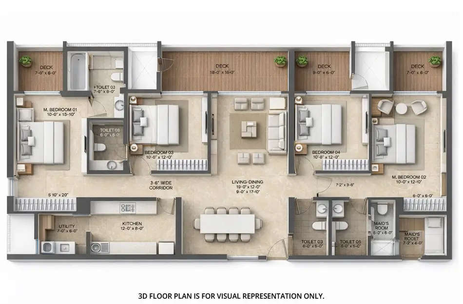 Floor plan for 4 BHK