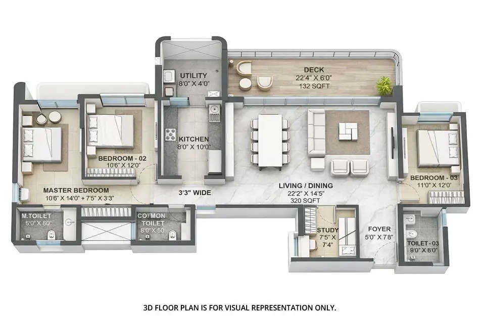 Floor plan for 3.5 BHK
