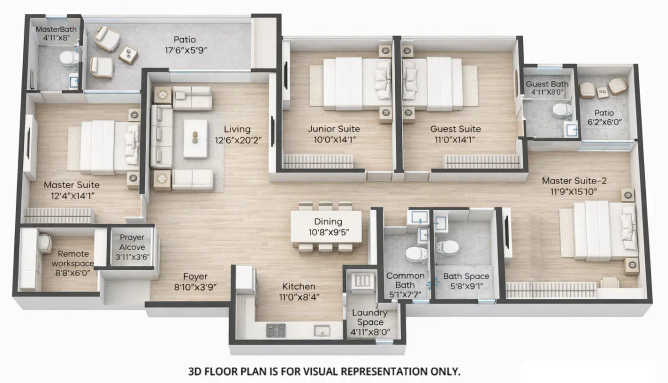 Shubh Tristar Mundhwa - Floor plan 4 BHK 1707 Sq.ft