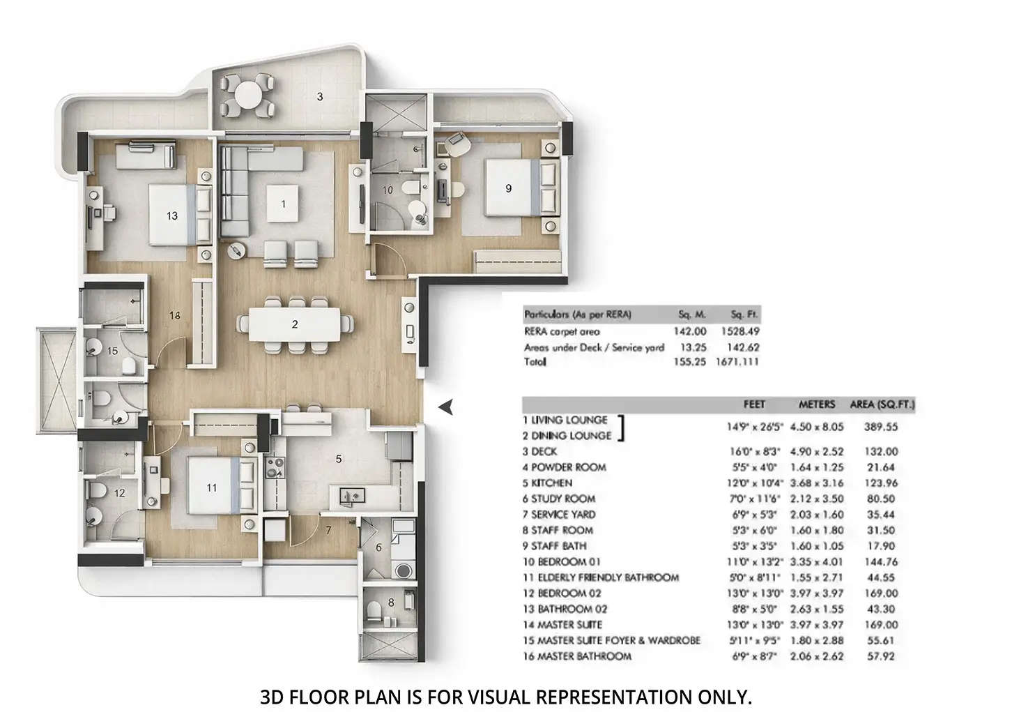 Floor plan for 3.5 BHK