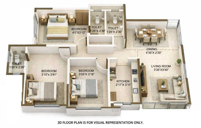 Platinum Life Andheri - Floor plan 2.5 BHK 765 Sq.ft