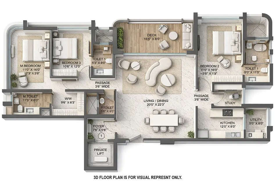 Floor plan for 3.5 BHK