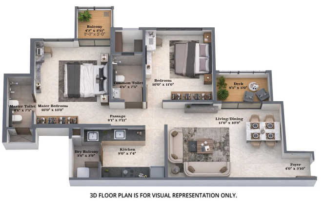 Shapoorji Joyville Celestia Shewalewadi - Floor plan 2 BHK 707 Sq.ft