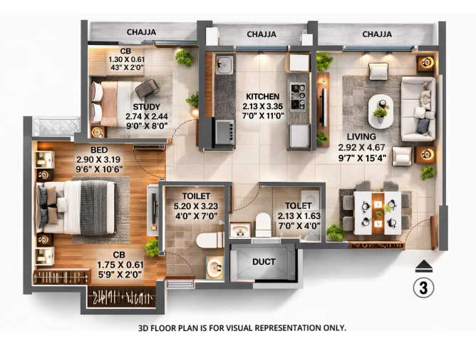 Rustomjee Virar Avenue Virar - Floor plan 2 BHK 512 Sq.ft