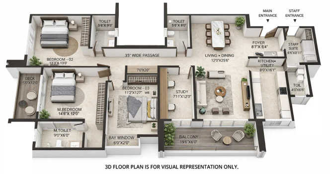 Embassy Astra Hebbal Kempapura - Floor plan 3 BHK 2100 Sq.ft