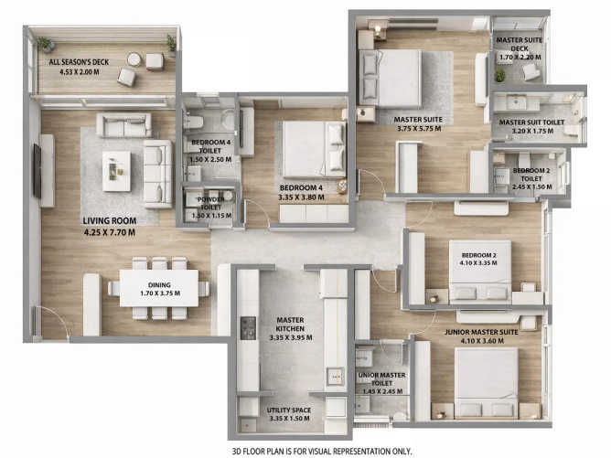 Kolte Patil 24K Manor Pimpri Chinchwad - Floor plan 4 BHK 1823 Sq.ft